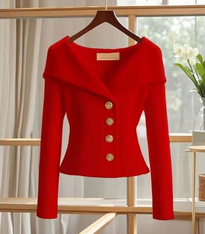 Lily | Ribbed Button Sweater