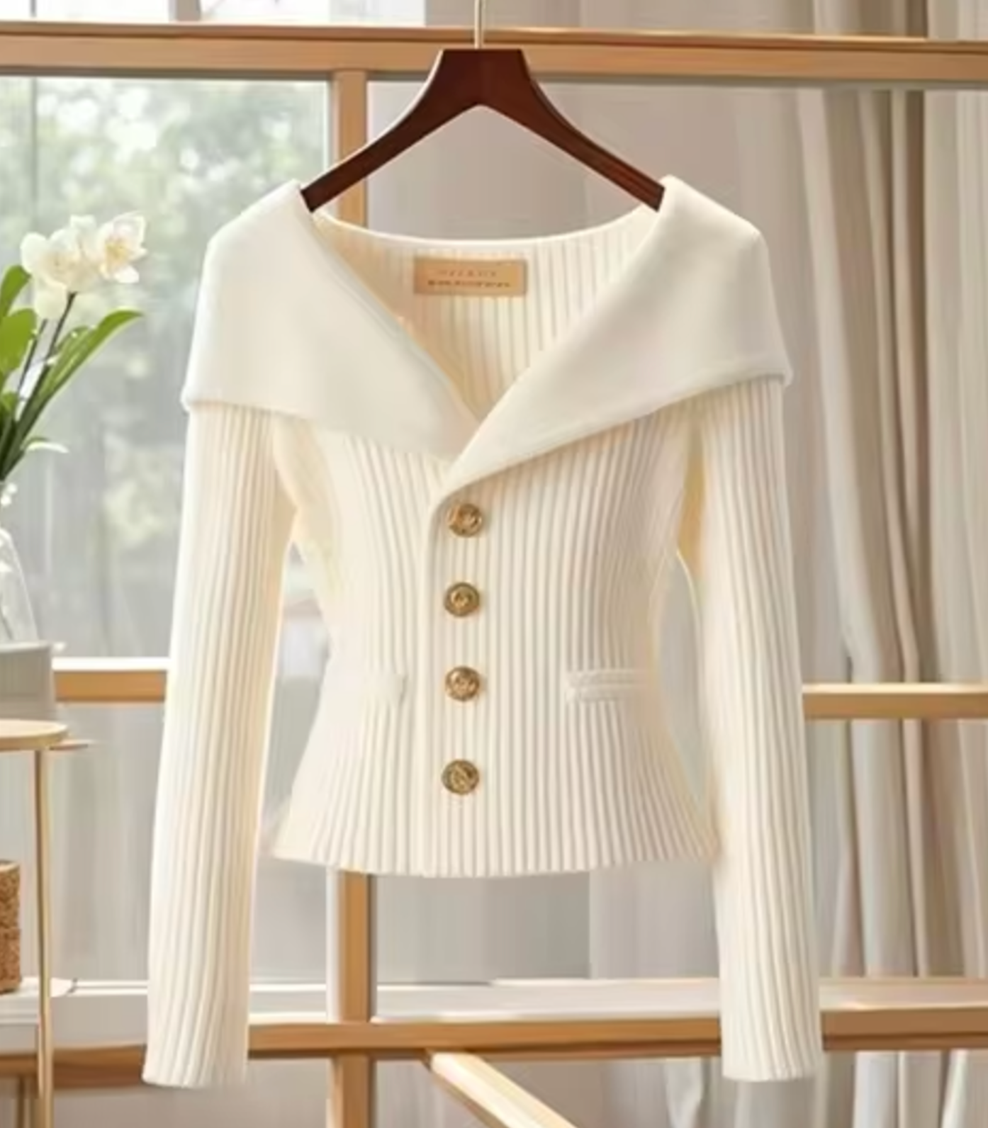 Lily | Ribbed Button Sweater