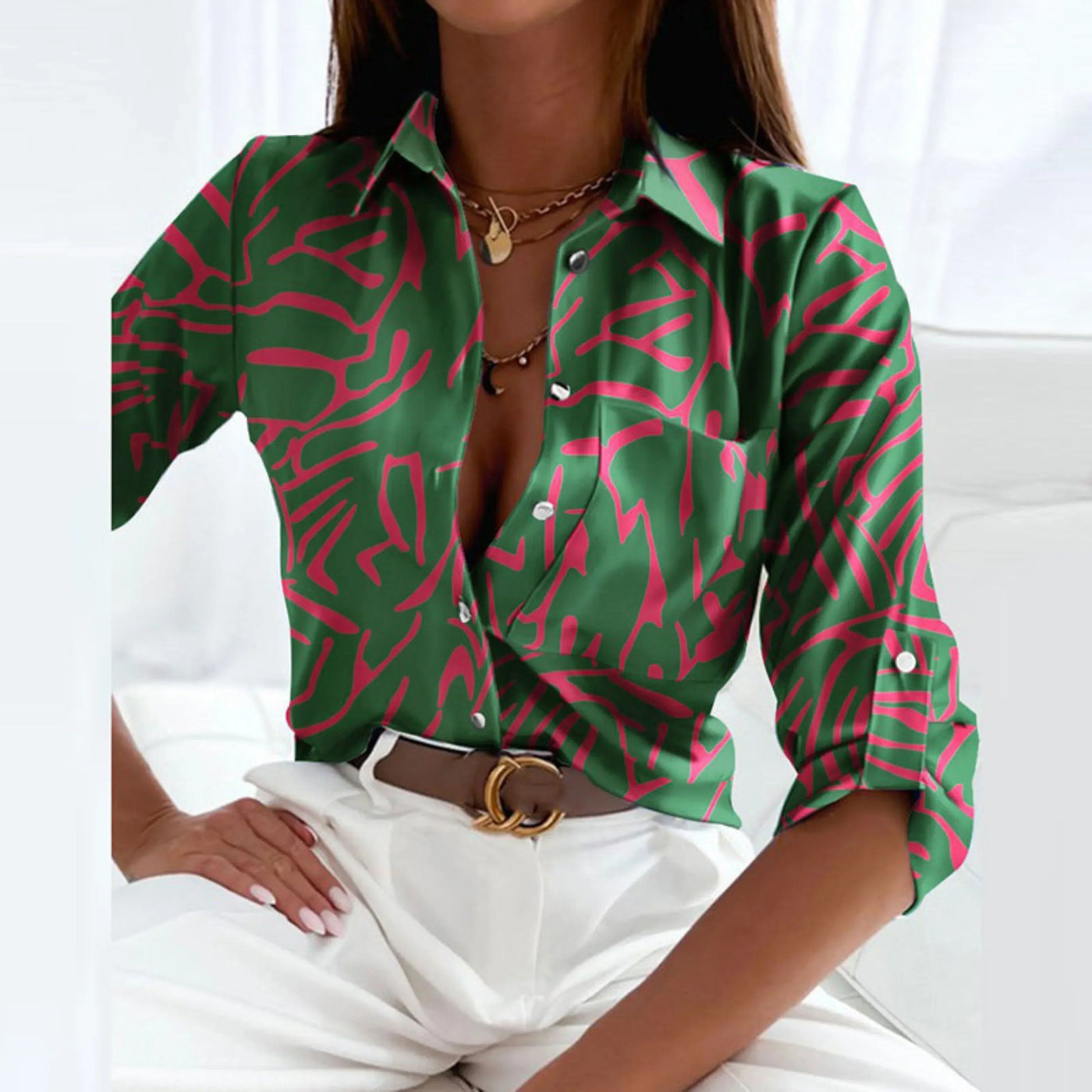 Madelyn | Pattern Button Blouse