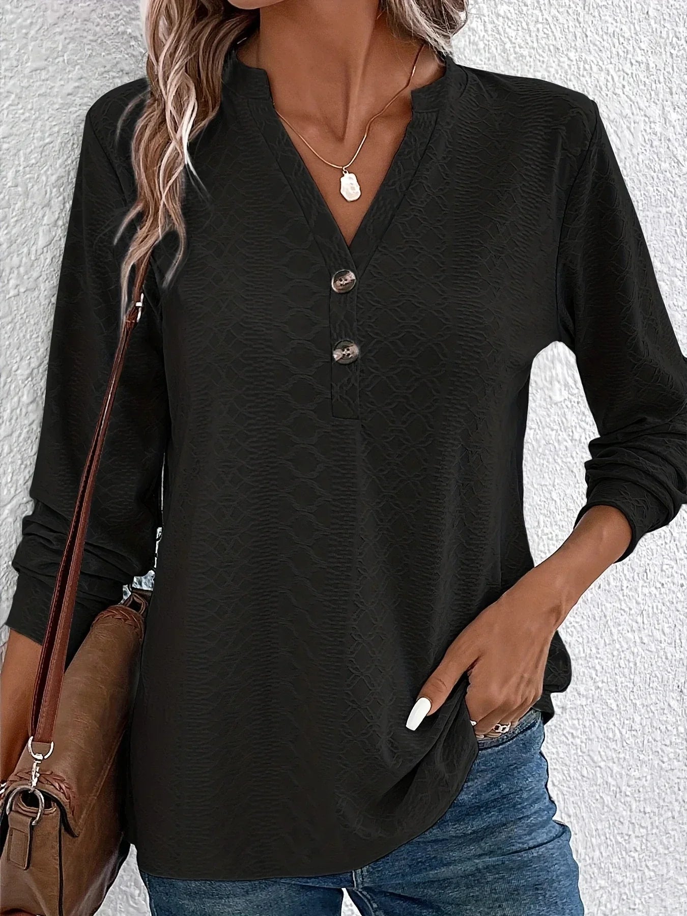 Rachel’s | Textured Button Blouse