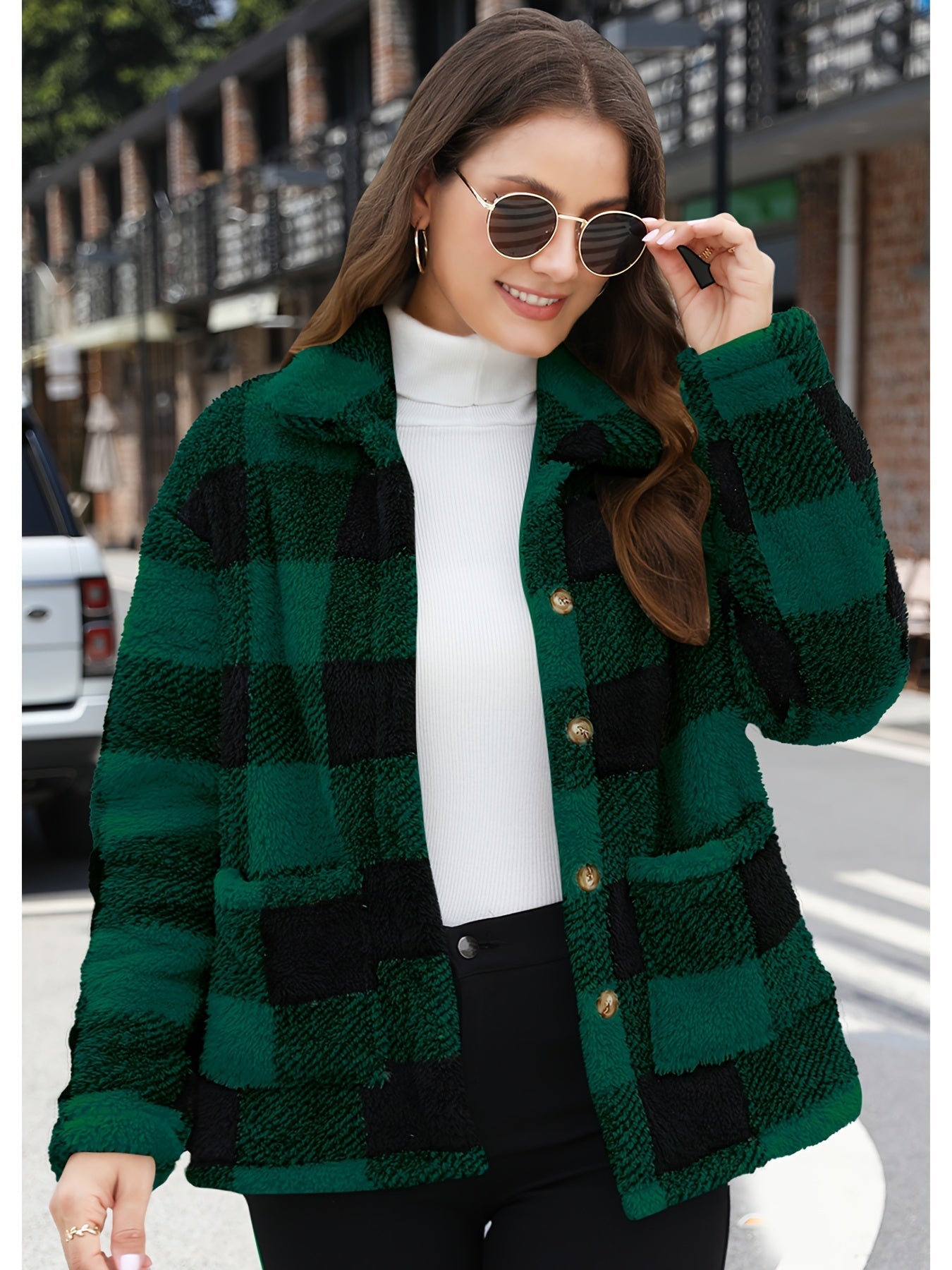 Ainsley | Gingham Button Jacket